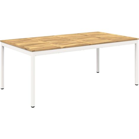 Gartentisch Weiß 196 x 100,5 x 75 cm Massivholz Akazie vidaXL