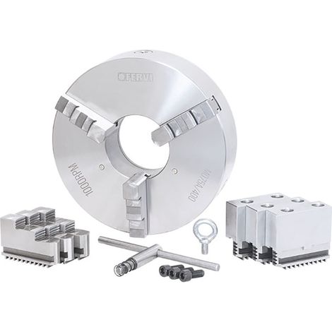 Fervi M075A/400 Mandrino di precisione autocentrante 3+3+3 griffe per tornio (1/3)