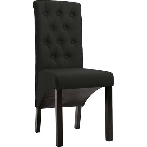 Maison Exclusive - Esszimmerstühle 2 Stk. Schwarz Stoff (1/5)