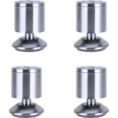 Lot de 4 pieds de meubles robustes et réglables en acier inoxydable pour canapé, table de cuisine, bar, support de table, 50 x 80 mm (1/5)