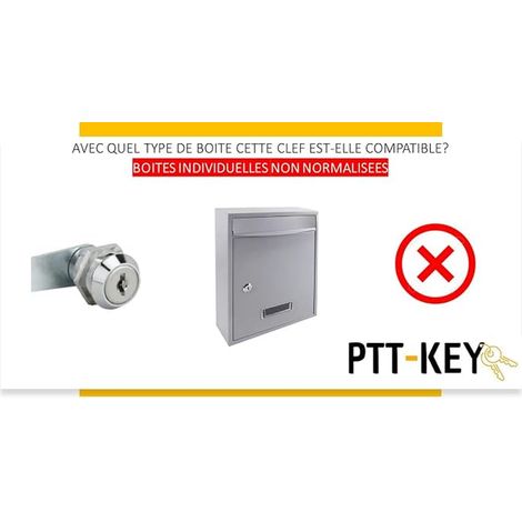 key – mailboxes standard NF-D27-405 and building halls - La Poste standard lock (1/4)