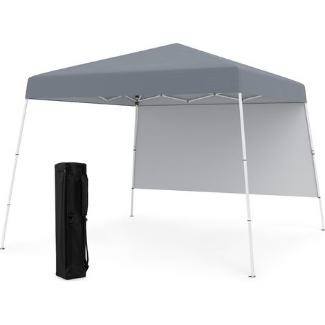 Tenda pop-up con 1 parete laterale e zaino portatile, Riparo per patio esterno pieghevole gazebo per spiaggia Grigio (1/3)