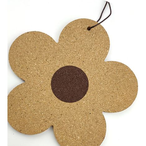 Lot de 6 dessous de plat fleur en liège, grand tapis de table scandinave, protection antidérapante pour cuisine, sous-verre décoratif, idéal pour casseroles et tasses. (1/3)