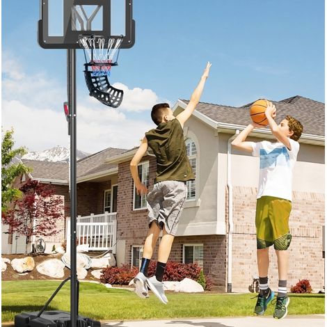 Rebondisseur de basket 360° réglable avec sangles 24 cm, montage rapide sur panier, pour entraînement intérieur et extérieur, noir - CHICFURN (1/5)