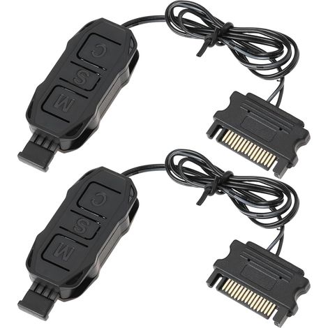 Lot de 2 Contrôleurs d'alimentation ARGB 5V 3 Broches pour Carte Mère Moderne Et Périphérique ARGB 41 Cm Noir (1/5)