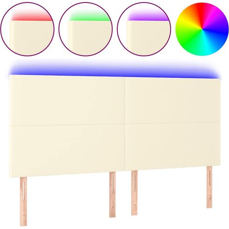 Maison Exclusive - Tête de lit à LED Crème 160x5x118/128 cm Similicuir (1/5)