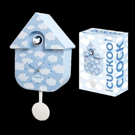 Cuckoo Clock - FISURA - Gray with white dial - 3 sound modes - Dimensions 21.5 x 8 x 41.5 cm