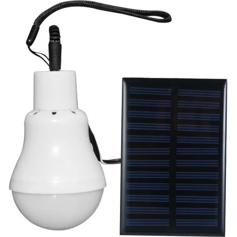 Ampoule LED solaire avec panneau solaire, système de suspension par corde, étanche IP44, batterie 800 mAh, portable pour la pêche, la randonnée, le camping, en intérieur comme en extérieur et en cas d (1/5)