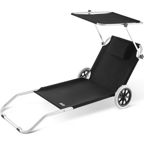 Sun Lounger Beach Aluminium Camping Recliner Patio Balcony Deck Chair Sun Shade  Anthracite (1/5)