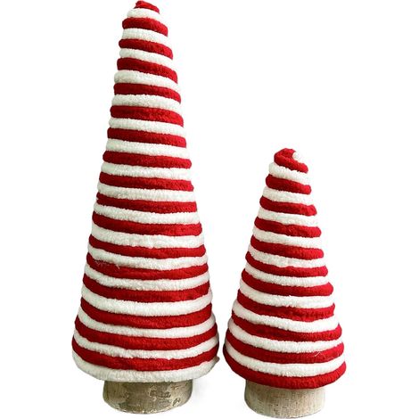 Décoration de Noël - décoration de vacances de la pièce maîtresse en 2 pièces pour la saison d'hiver, conception de pin miniature avec base stable, ornement de saison rustique pour cheminée, ferme (1/5)