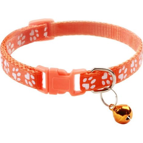 Collier pour chat imprimé léopard, collier réglable pour animal de compagnie avec boucle de sécurité à cloche (1/4)