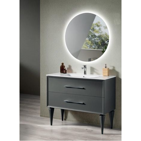 Mobile bagno moderno 100 cm - Antracite Opaco - 2 cassetti - Lavabo - CLASSIC (1/5)