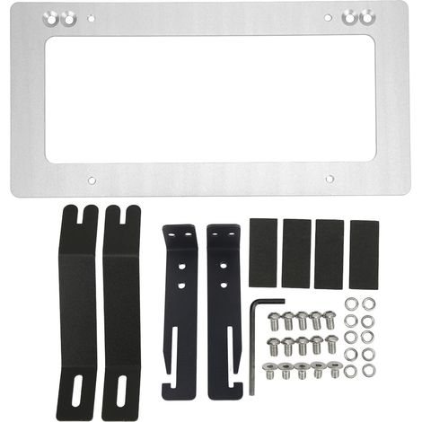 Plaque d'immatriculation support en alliage d'aluminium pour Tesla Model 3 2017-2022, kit de montage argenté (1/5)
