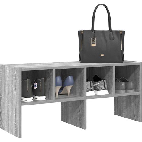Schuhregal Stapelbar Grau Sonoma 89,5x30x40 cm