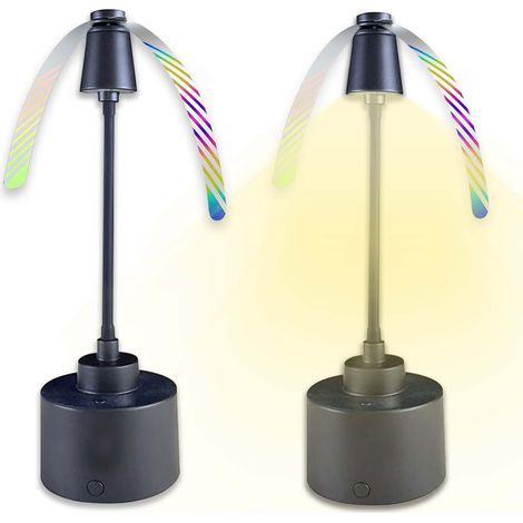 2PC Ventilateur Anti Mouche de Table, Mouches et Moustiques Repoussent Les Ventilateurs, Usage Table/Suspendu pour Pique-Nique et Barbecue, Contre Les Moustiques San Produit Chimique (Noir) (1/5)