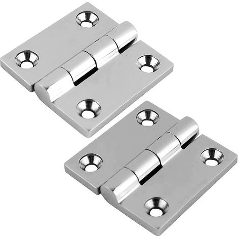 Charnières de porte en acier inoxydable poli miroir pour bateau, 50 mm x 50 mm, lot de 2 (1/5)