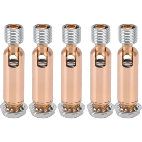 Lot de 5 adaptateurs de plafond inclinés M10 pour plafonnier, suspension, lustre, accessoires de suspension sur rail, joint de direction externe M10, or rose (1/5)