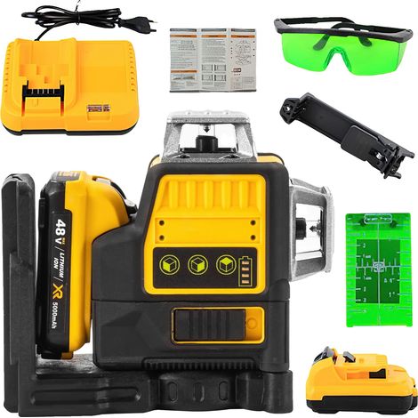 Niveau Laser, Mesure Précise +/-1mm, Batterie Lithium 12V (1/2)