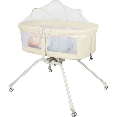 Berceau pour bébé, inclinaison réglable, léger et portable, Beige (1/2)