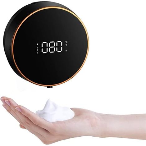 Automatic Foaming Soap Dispenser Wall Mounted Motion Sensor Non-Contact for Bathroom Hotel (Black) (1/4)