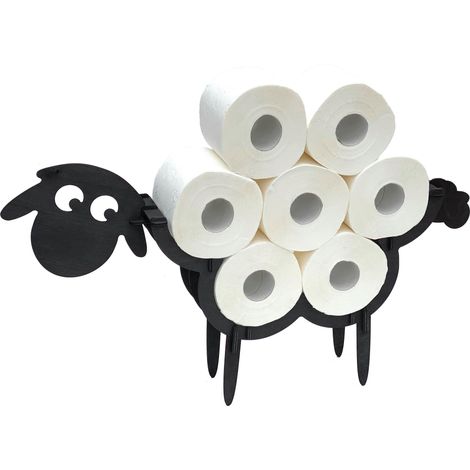 DanDiBo Distributeur de papier toilette Noir Bois Mouton Distributeur de rouleaux de papier toilette Distributeur de papier toilette indépendant Distributeur de rouleaux de papier toilette (1/5)