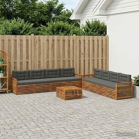vidaXL Outdoor-Sofagarnitur 9 Stk. Natur und Anthrazit (1/5)