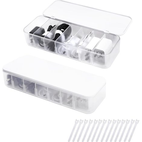 Cable Storage Box 2 Pieces, Transparent (1/5)