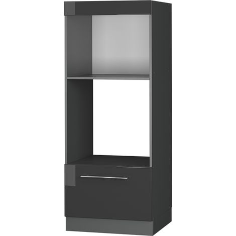 Set mobili bagno Fame-Line, Antracite lucido, 60 cm aperto, Vicco