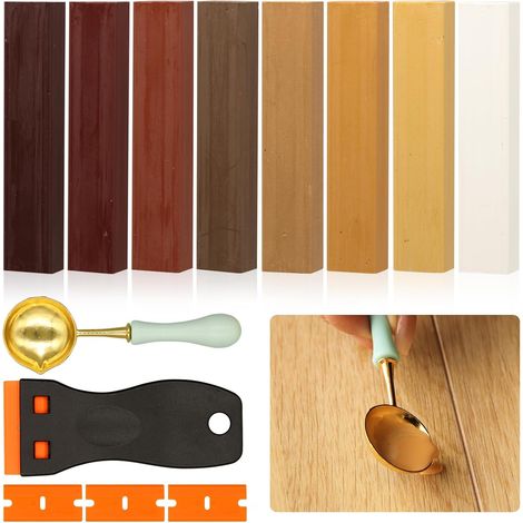 Pate a Bois 8 Couleurs Brun, Pate a Bois Rebouchage, Kit Reparation Parquet  Mastic Bois, Kit Reparation Carrelage, Parquet Stratifié, pour Trous, Rayures et Fissures sur Stratifié (1/5)