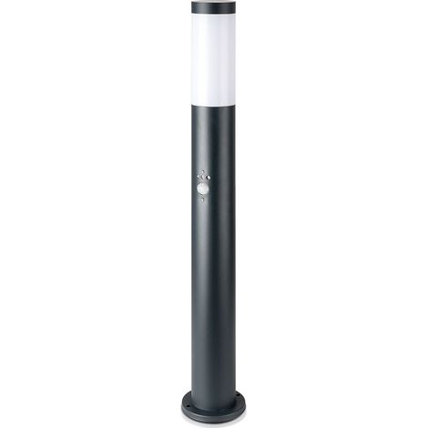 V-TAC 80cm LED Garten-Stehleuchte mit E27 Lampenfassung, Bewegungsmelder, Stahl, IP44, Grau