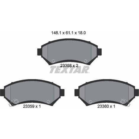 Kit de plaquettes de frein, frein à disque Textar 2335801 BUICK 1605067 1605384