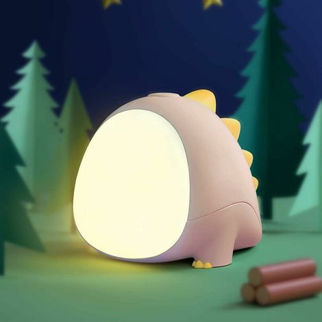 RHG Veilleuse dinosaure pour enfants, lampe décorative mignonne pour chambre de bébé, rechargeable par USB, intensité réglable, portable, avec minuterie