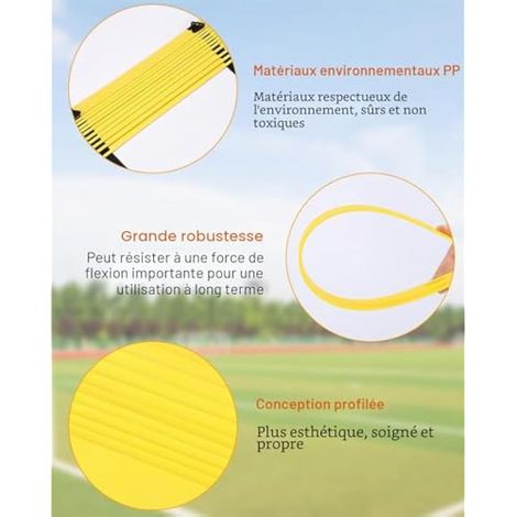 Équipement d'entraînement de football, entraînement de résistance avec parachute, échelle d'agilité de 1 à 6 mètres, 12 cônes, jeux d'entraînement pour la vitesse et l'agilité (1/3)