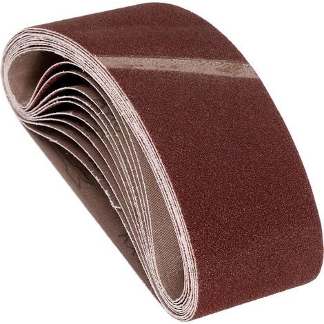 12 Pcs Bandes Abrasives 100mm x 533mm 80 Grits Papier Abrasif En Oxyde D'Aluminium Pour Ponceuse À Bande Meulage Métal Travail Du Bois Enlèvement De Rouille (1/5)