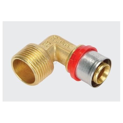 COUDE MULTICOUCHE 90° F/M FILETE 20-3/4 pour mâchoire U et TH - lot de 10 - Tiemme