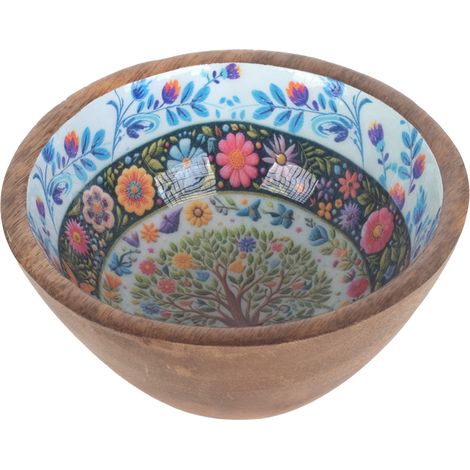 Ciotola decorativa con albero della vita per la cucina, realizzata a mano in legno, ideale come regalo e come decorazione per la casa