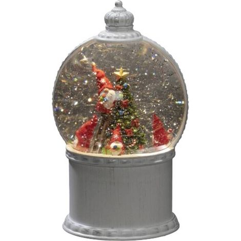[NEUWERTIG] B-Ware Konstsmide Laterne Schneekugel LED Kugellaterne Weihnachtsmann Weiß Timer Innen (1/2)