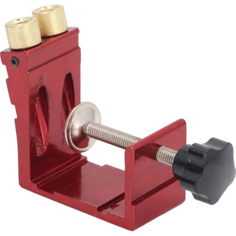 Gabarit de perçage pour trous de poche en alliage d'aluminium, réglable et oblique, avec guide de perçage pour tourillons, pour le travail du bois. (1/5)