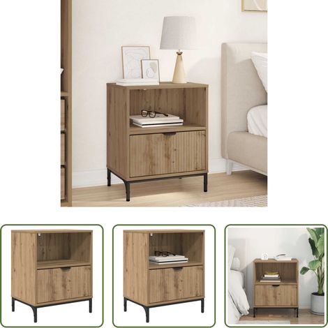 vidaXL Nachttisch Eiche - Nachttisch Artisan-Eiche 49 x 36 x 61 cm Holzwerkstoff (1/5)