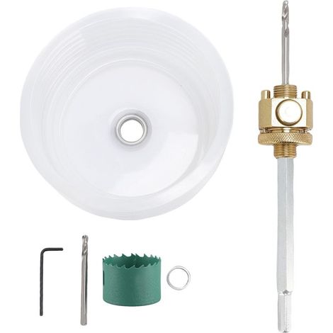 Kit de scie cloche pour lumières encastrées avec bol à poussière de 125 mm, coupe-lumière pour plafond, cloisons sèches, bois, contreplaqué, plaques de plâtre, perçage de 50 mm (1/5)