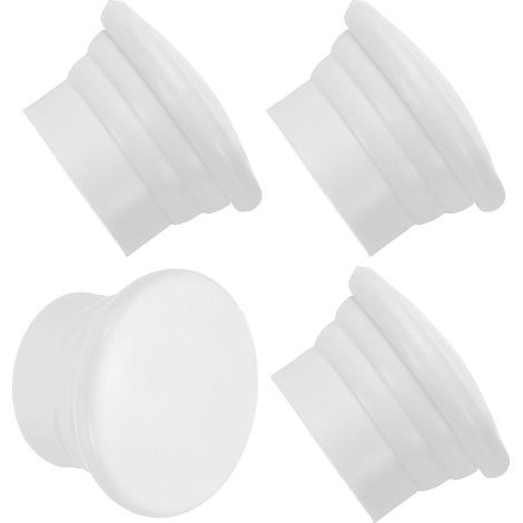 Embouchoirs de Tringle, 4Pcs Bouchons en Plastique pour Rail à Rideau, Finitions décoratives pour tringles de fenêtre, adaptés aux tringles de 26-28mm de diamètre Embouts, Blanc (1/5)