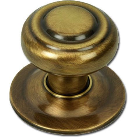 Pomo puerta seta cuero aros 75mm tornillo 8mm rústico (1/2)