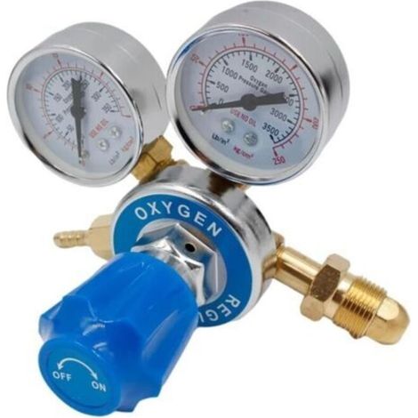 Réducteur de pression en laiton G5/8 pour oxygène – plage 0-2,5 / 0-25 MPa, modèle standard (1/4)