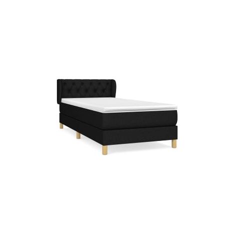 Sommier à lattes de lit et matelas Noir 80x200 Tissu (1/5)