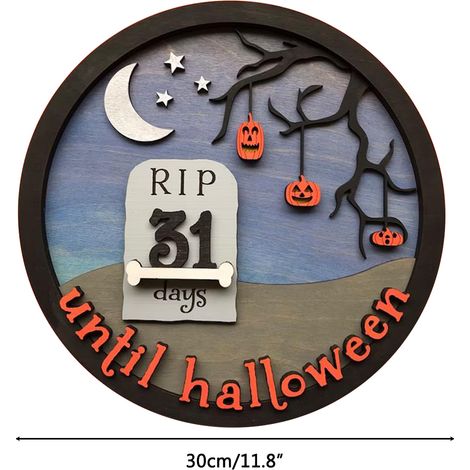 Calendrier compte à rebours en bois Halloween décoration maison fête fournitures de fête ornement bureau