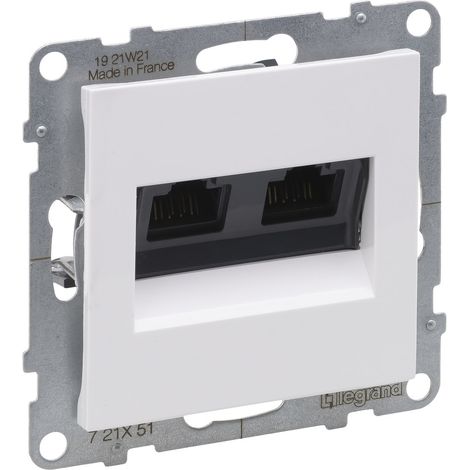 2 prese RJ45/Cat 5E UTP, bianche suno
