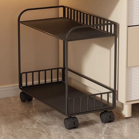 Chariot de rangement scolaire mobile, panier de stockage sous bureau, organiseur domestique, rangement de table, support à roulettes, étagère à livres 40x20x48 cm (1/5)