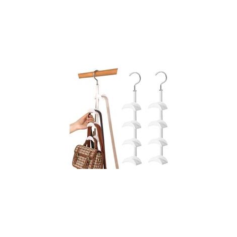 2 Pièces Rangement Sac à Main, Support de Sac à Main Rotatif à 360 Degrés Porte Cravate et Ceinture Cintre Foulard Cintre à Echarpe (1/5)