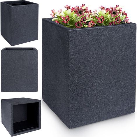 Vaso da giardino grande, vaso quadrato in plastica per esterni, 29x40 cm (1/5)