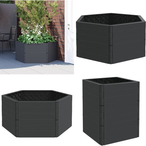 Garten-Pflanzkübel Anthrazit PP - Hochbeet - Gartenpflanzgefäß - Blumentopf - Kunststoffbehälter - Anthrazit - Home & Living (1/5)